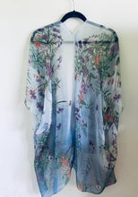 Load image into Gallery viewer, Ombré Blue Floral Sheer Kimono