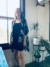 Load image into Gallery viewer, Black Large Floral Sheer Kimono
