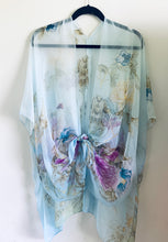 Load image into Gallery viewer, Soft Blue Floral Sheer Kimono