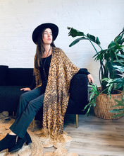 Load image into Gallery viewer, Dark Tan Leopard Long Duster