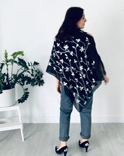 Load image into Gallery viewer, Black and White Embroidered Cotton Shawl