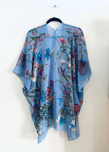 Load image into Gallery viewer, Dusty Blue Floral Sheer Kimono