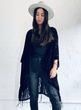 Load image into Gallery viewer, Black Zebra Velvet Burnout Kimono