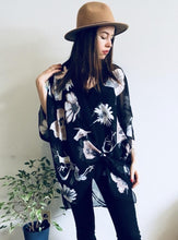 Load image into Gallery viewer, Black Floral Sheer Kimono