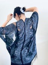 Load image into Gallery viewer, Black Sheer Burnout Kimono
