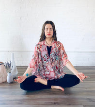 Load image into Gallery viewer, Pink Ikat Semi Sheer Kimono