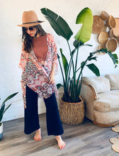 Load image into Gallery viewer, Pink Ikat Semi Sheer Kimono