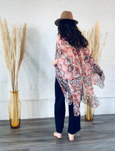 Load image into Gallery viewer, Pink Ikat Semi Sheer Kimono