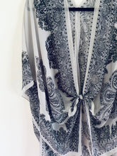 Load image into Gallery viewer, Light Grey Paisley Sheer Kimono