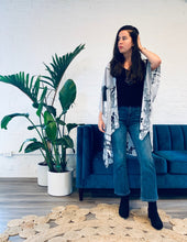 Load image into Gallery viewer, White Floral Sheer Kimono