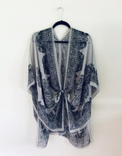 Load image into Gallery viewer, Light Grey Paisley Sheer Kimono