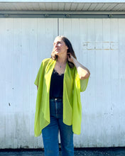 Load image into Gallery viewer, Lime Green Sheer Kimono
