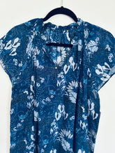 Load image into Gallery viewer, Navy Blue floral boho cotton top- Medium/Large
