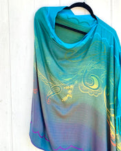 Load image into Gallery viewer, Turquoise Rainbow Reversible Paisley Pashmina Draped Shawl
