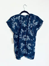 Load image into Gallery viewer, Navy Blue floral boho cotton top- Medium/Large
