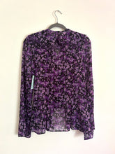 Load image into Gallery viewer, Free People purple floral sheer blouse- Medium/Large
