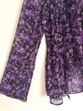 Load image into Gallery viewer, Free People purple floral sheer blouse- Medium/Large
