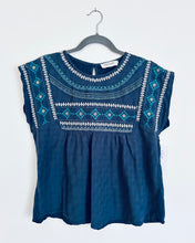 Load image into Gallery viewer, Indi &amp; Cold Blue boho embroidered top- Medium
