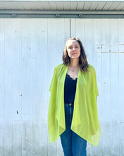 Load image into Gallery viewer, Lime Green Sheer Kimono
