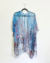 Load image into Gallery viewer, Blue, Pink and Purple Floral Sheer Kimono
