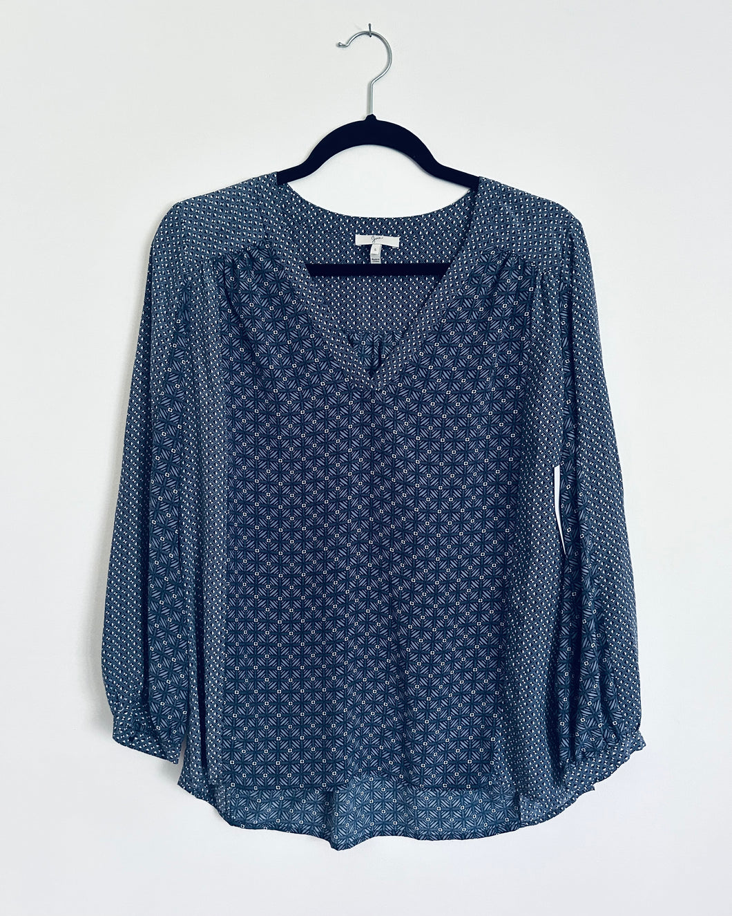 Joie blue patterned silk blouse- Small