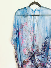 Load image into Gallery viewer, Blue, Pink and Purple Floral Sheer Kimono
