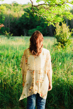 Load image into Gallery viewer, Beige and Coral Floral Sheer Kimono
