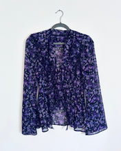 Load image into Gallery viewer, Free People purple floral sheer blouse- Medium/Large
