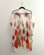 Load image into Gallery viewer, White and Red Leaf Sheer Kimono
