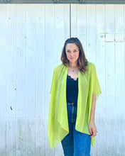 Load image into Gallery viewer, Lime Green Sheer Kimono
