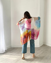 Load image into Gallery viewer, White and Pink Ultra Sheer Kimono
