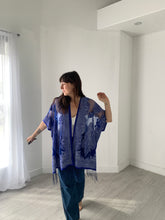 Load image into Gallery viewer, Royal Blue Sheer Burnout Kimono
