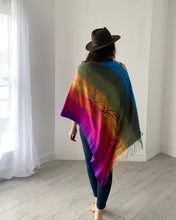 Load image into Gallery viewer, Rainbow Reversible Paisley Pashmina Draped Shawl
