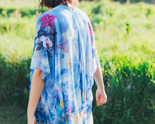 Load image into Gallery viewer, Blue Cloud Floral Floral Sheer Kimono
