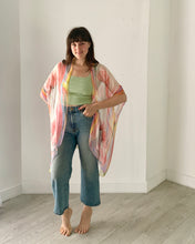 Load image into Gallery viewer, Pink and Yellow Ultra Sheer Kimono
