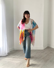Load image into Gallery viewer, White and Pink Ultra Sheer Kimono
