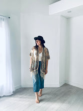 Load image into Gallery viewer, Tan Sheer Burnout Kimono
