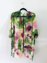 Load image into Gallery viewer, Green Abstract Floral Sheer Kimono
