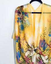 Load image into Gallery viewer, Yellow Floral Sheer Kimono
