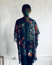 Load image into Gallery viewer, Navy Tropical Vintage Floral Sheer Kimono
