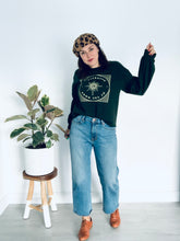 Load image into Gallery viewer, Sisterhood of the Moon- Green Crew Neck Crop Sweatshirt
