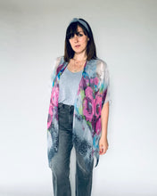 Load image into Gallery viewer, Grey Floral Sheer Kimono
