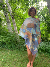 Load image into Gallery viewer, Watercolour Abstract Light Draped Shawl
