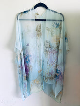 Load image into Gallery viewer, Soft Blue Floral Sheer Kimono
