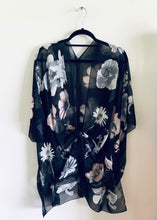 Load image into Gallery viewer, Black Large Floral Sheer Kimono
