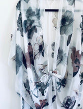 Load image into Gallery viewer, White Floral Sheer Kimono
