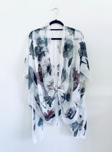 Load image into Gallery viewer, White Floral Sheer Kimono
