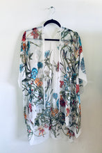 Load image into Gallery viewer, White Tropical Floral Sheer Kimono
