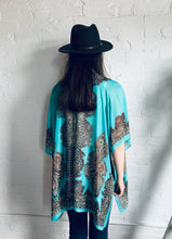 Load image into Gallery viewer, Turquoise Filigree Sheer Kimono
