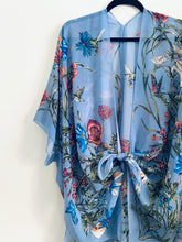 Load image into Gallery viewer, Dusty Blue Floral Sheer Kimono
